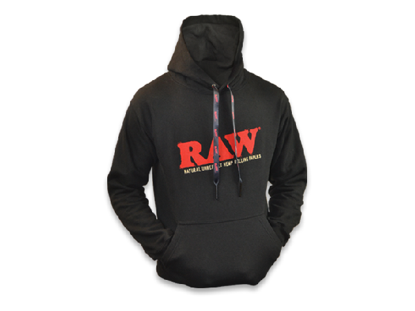 Felpa nera con cappuccio Raw Babylonia Grow Shop